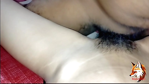 Indian lady plays with a big dildo in amateur porn