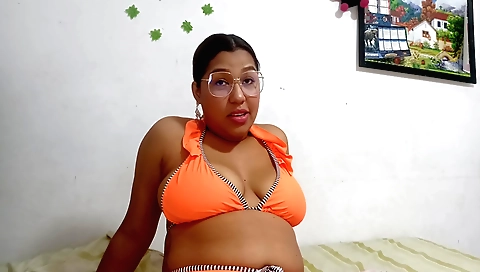 Indian brunette fucks her lover's cock in deepthroat