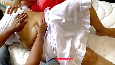 Indian massage session with her stepmom in a sexy pose