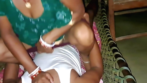 Indian babe rides on a large pecker inside her body