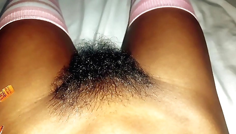 Hairy indian teen girl in school in white stockings