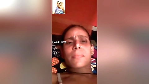Busty amateur indian woman spreads her hairy pussy
