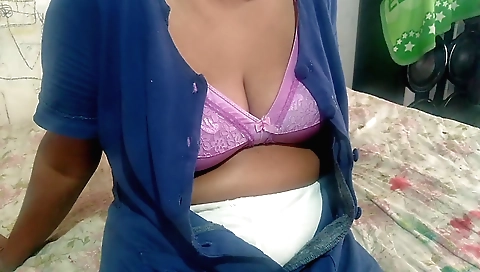 Indian bhabhi dammi enjoys her sexy body and big tits