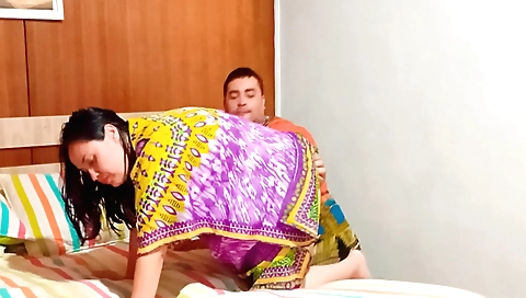 Indian brunette gets fucked in her room by a stranger