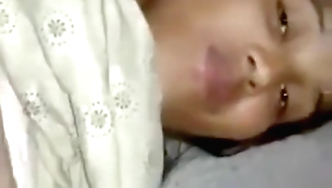 Amateur brunette teen 18+ fucks with a dick in pov