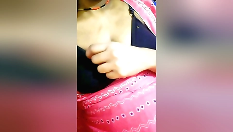 Indian solo female showing her big tits and cumming