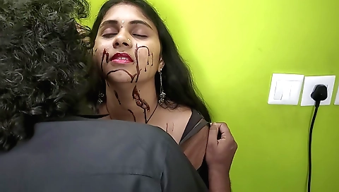 Brunette is in the middle of a hot sex with her boyfriend