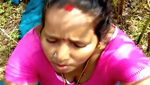 Indian brunette has her mouth and mouthhole penetrated