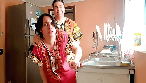 Indian teen gets horny and rides her big ass stepmom