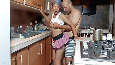 Indian stepbrother fucks his girlfriend in the backyard