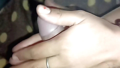 Hot amateur handjob video with a slutty young girl