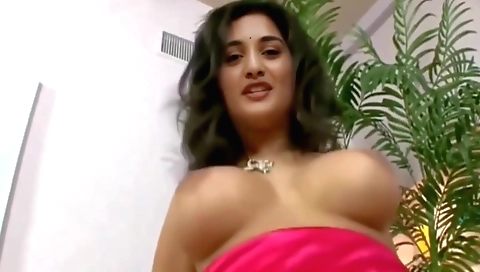 Big tits brunette indian woman showing off her body