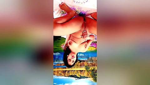 Brunette and her boyfriend are making out on the webcam