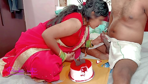 Indian stepdaughter-in-law in amateur movie with husband
