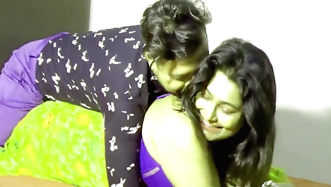 Indian milf in a white dress fucks her stepbrother