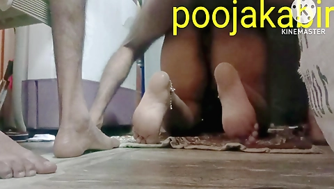 Indian teen wears stockings and stockings while naked