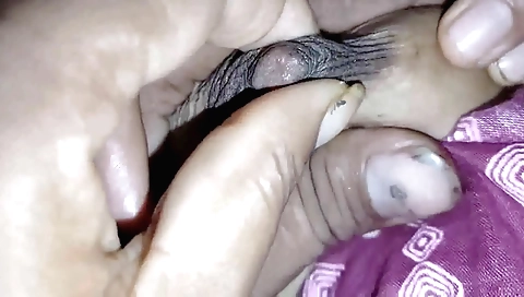 Busty porn babe with huge tits shows her pussy in POV