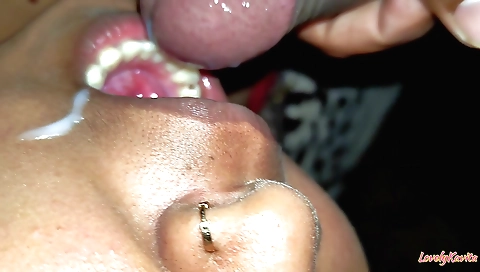 Indian cum in mouth amateur vid shows girl sucklings