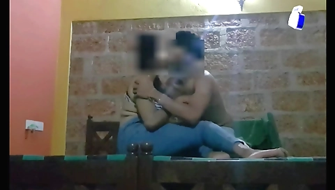 Indian brunette gets fucked in her pussy by the hubby
