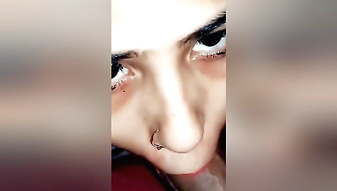 Indian teen sucks black cock cum sucking it in mouth