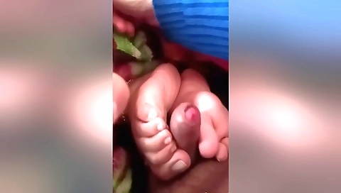 Indian girl 18+ fucking with a large dick in her feet