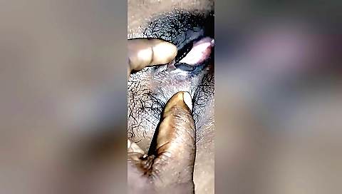 Licking my hairy pussy is one of the best ways to please my husband