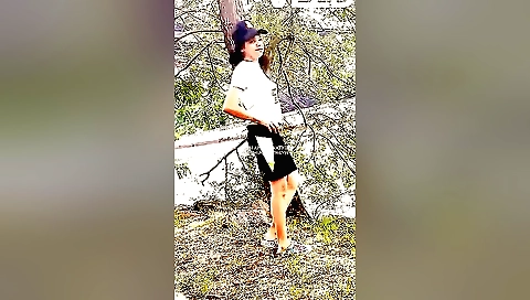 Indian solo video in park is filmed by amateur girl