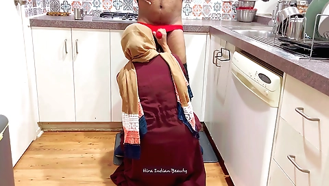 Hot Indian milf and her stepbrother in the living room