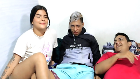 Big ass Indian teen with tattoo joins her stepbrother and her friend