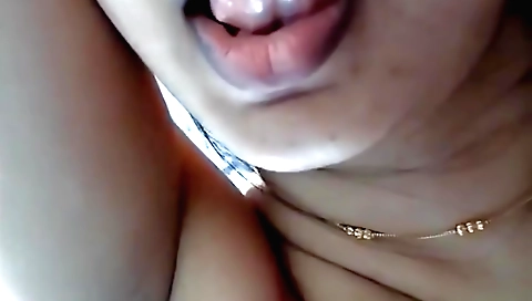Busty indian wife in sexy lingerie masturbates on bed