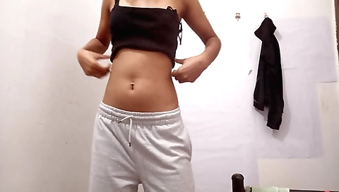 Indian girl is stripping naked and showing her body