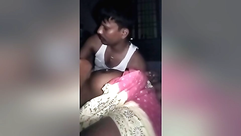 Indian wife gives a blowjob to a guy in a homemade video