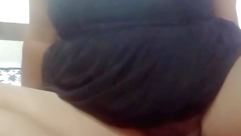 Beautiful blonde with a hairy pussy enjoys a solo sex vid