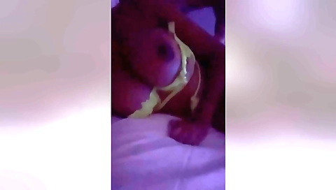 Amateur brunette takes a webcam and videos her late night