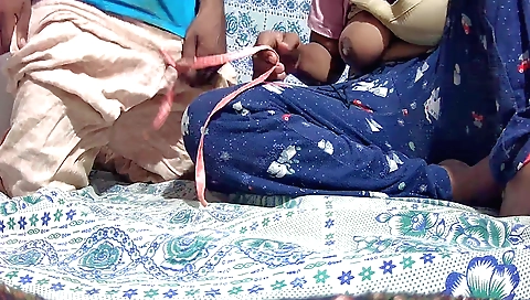 Indian teen has her top and panties on and takes a dick in the park