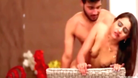 Beautiful girl in a beautiful dress gets fucked by a man