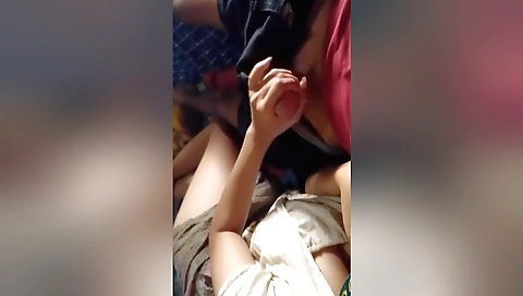 Busty Indian chick giving a hard fuck to her lover