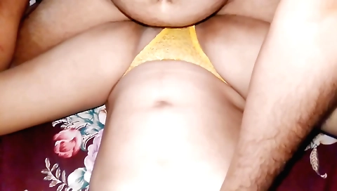 Hairy indian girl is getting her hair fucked on the bed