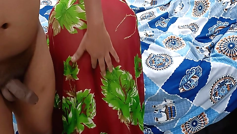 Indian chick in stockings fucked by a guy in mouth
