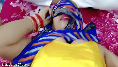 Indian brunette fucked by her stepson in amateur scene