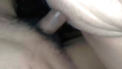 Hairy chick masturbating with my husband in the bedroom