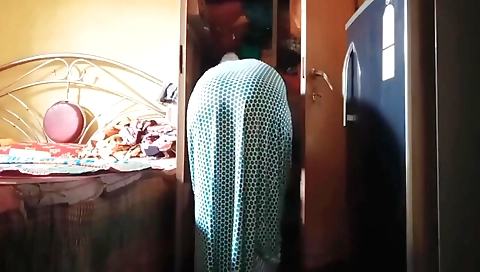Indian teen in the village of indian town gets off alone