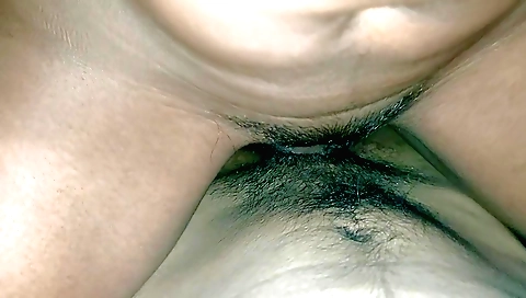 Indian hairy girl fucks a boyfriend and a husband in a hotel room