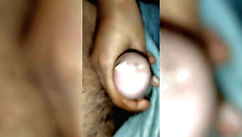 Gay guy makes his cock stick hard and hard with his blowjob