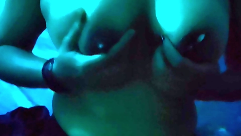 Indian girl with big tits is making out with a vibrator