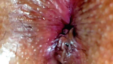 Indian amateur babe with a hole on her ass enjoys cum on ass