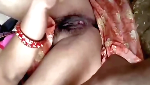 Indian girl with hairy pussy shows to her stepbrother