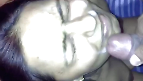 Hottiest face and cum in a sexy curly haired beauty